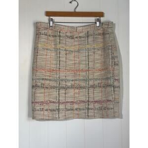 Melissa Paige Skirt Tan with Multicolor Metallic Threads Size 12P